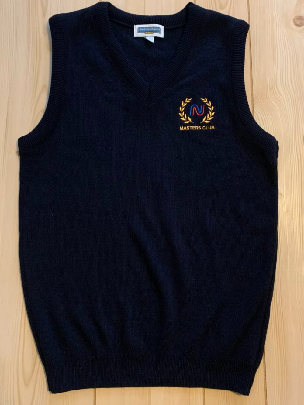 Vintage Andrew Rohan Edwards Masters Club Golf Embroidered Preppy Sweater Vest S